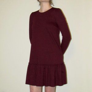 Red Drop Hem Shift Dress